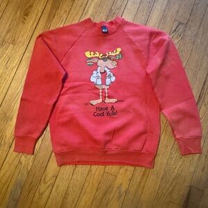 Vintage Red Graphic Christmas Sweater